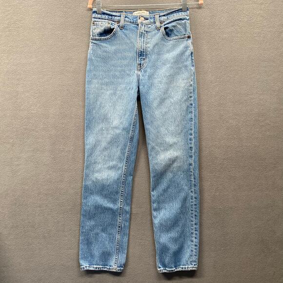 Abercrombie Fitch 90s Straight Ultra High Rise Jean Womens 26 Blue Casual - Picture 1 of 14